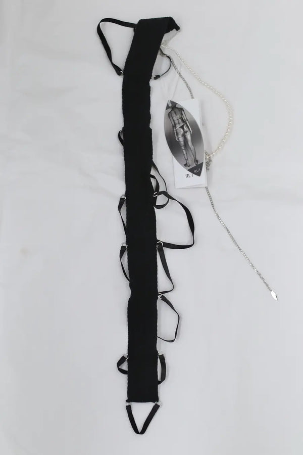 RUI single semi-transparent strap leg socks RSS24SF05 Onyx black